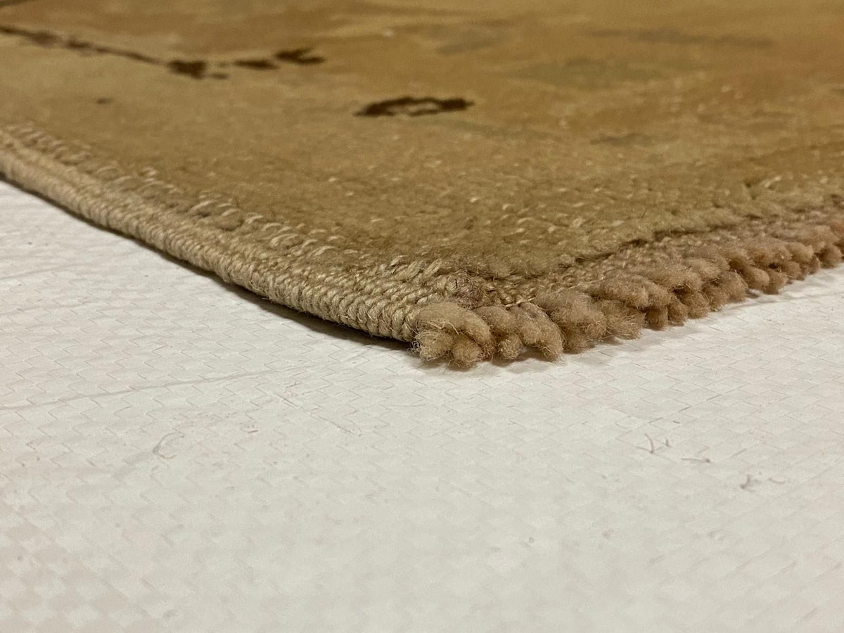 5x8 Ivory and Brown Turkish Tribal Rug