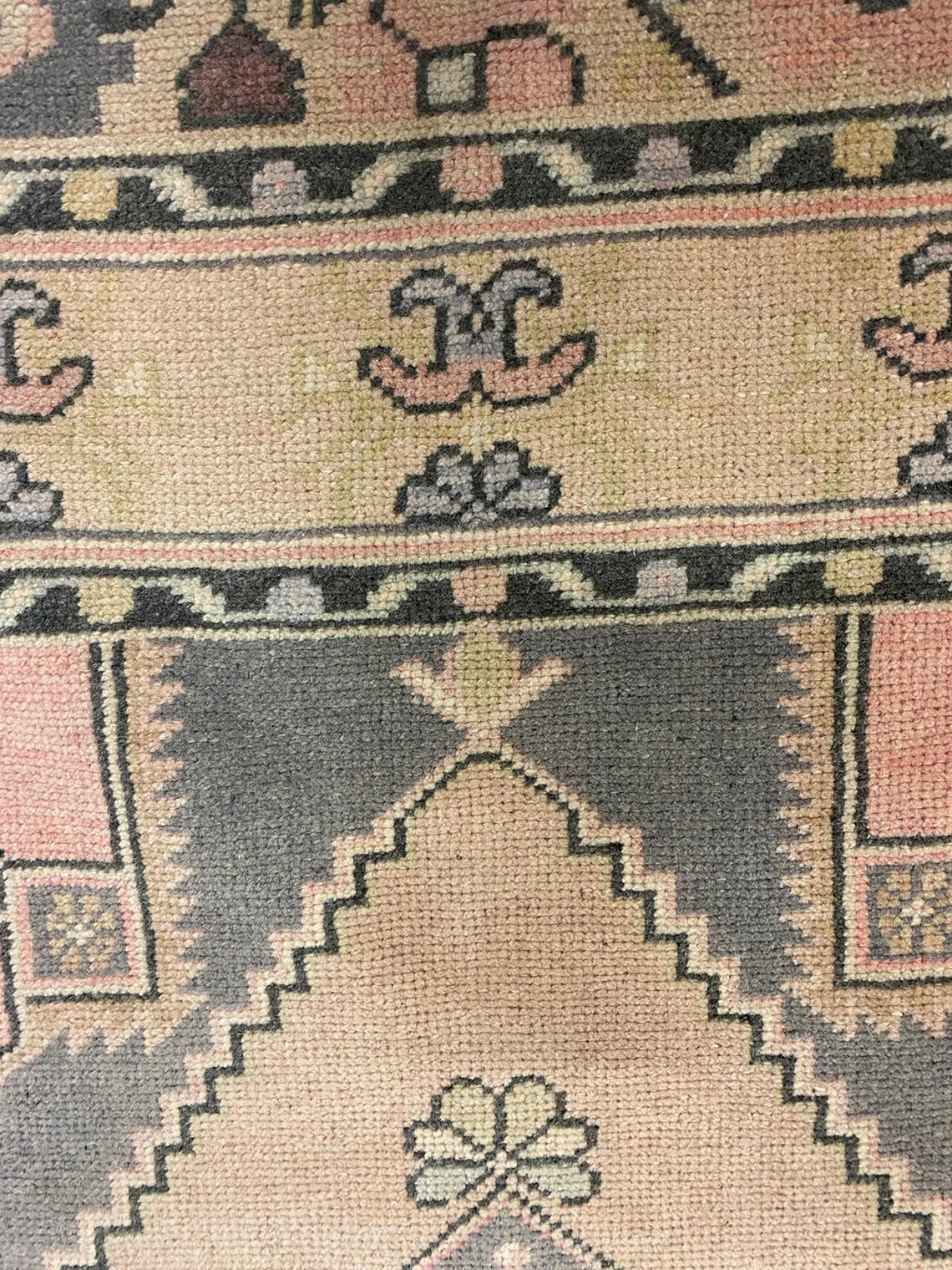 3x10 Ivory and Pink Turkish Tribal Runner