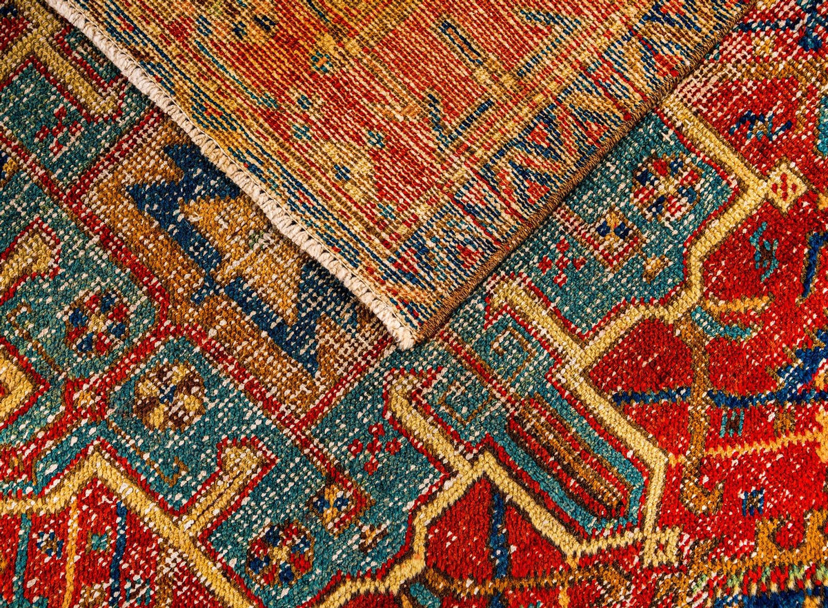 3x11 Red and Navy Persian Runner