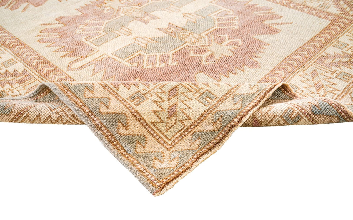 4x7 Beige and Brown Anatolian Tribal Rug
