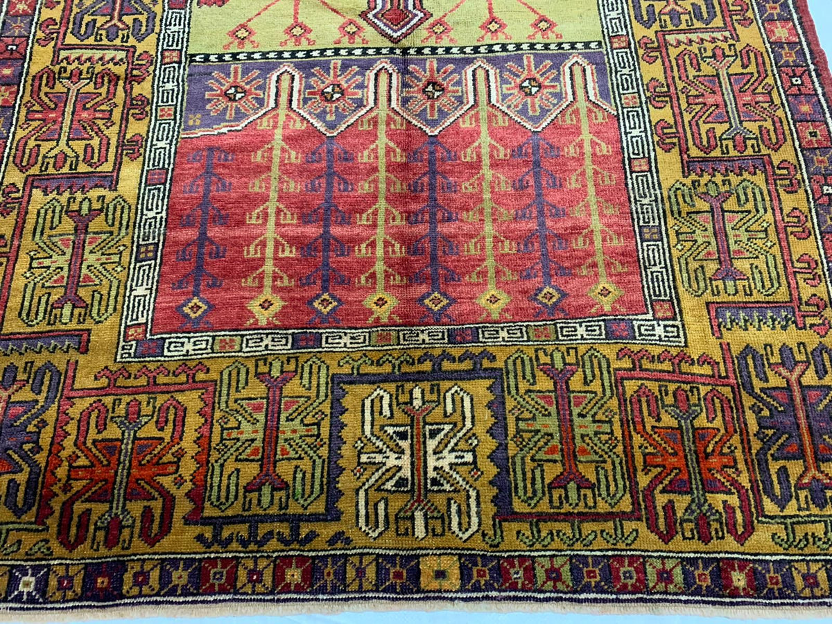5x10 Red and Gold Turkish Tribal Runner