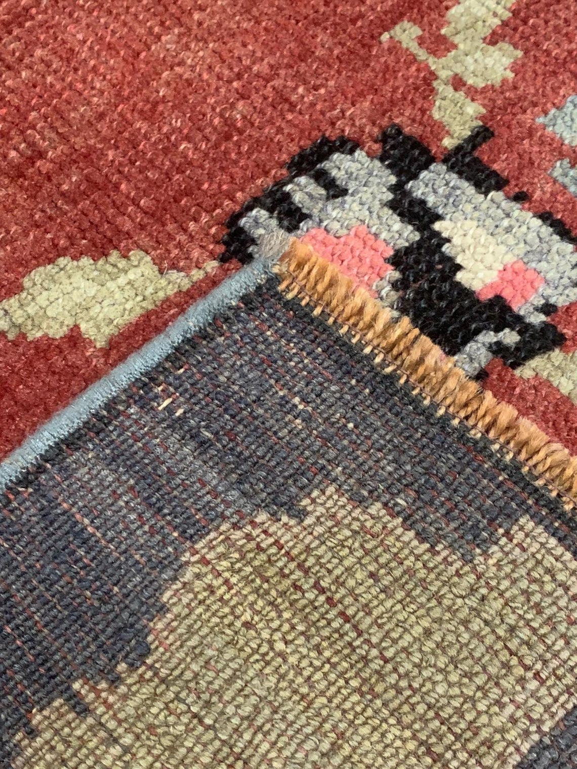 6x9 Red and Gray Turkish Tribal Rug