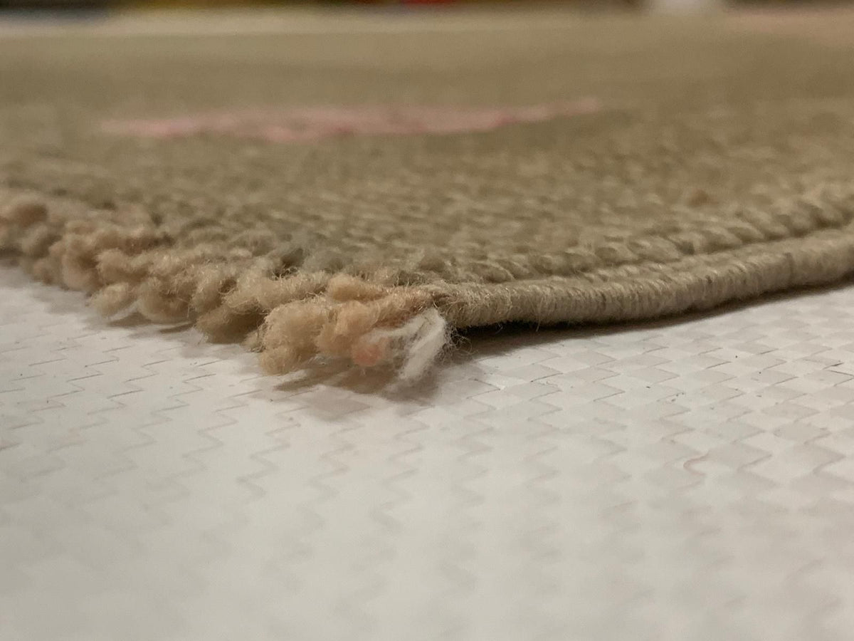 6x8 Ivory and Pink Turkish Tribal Rug