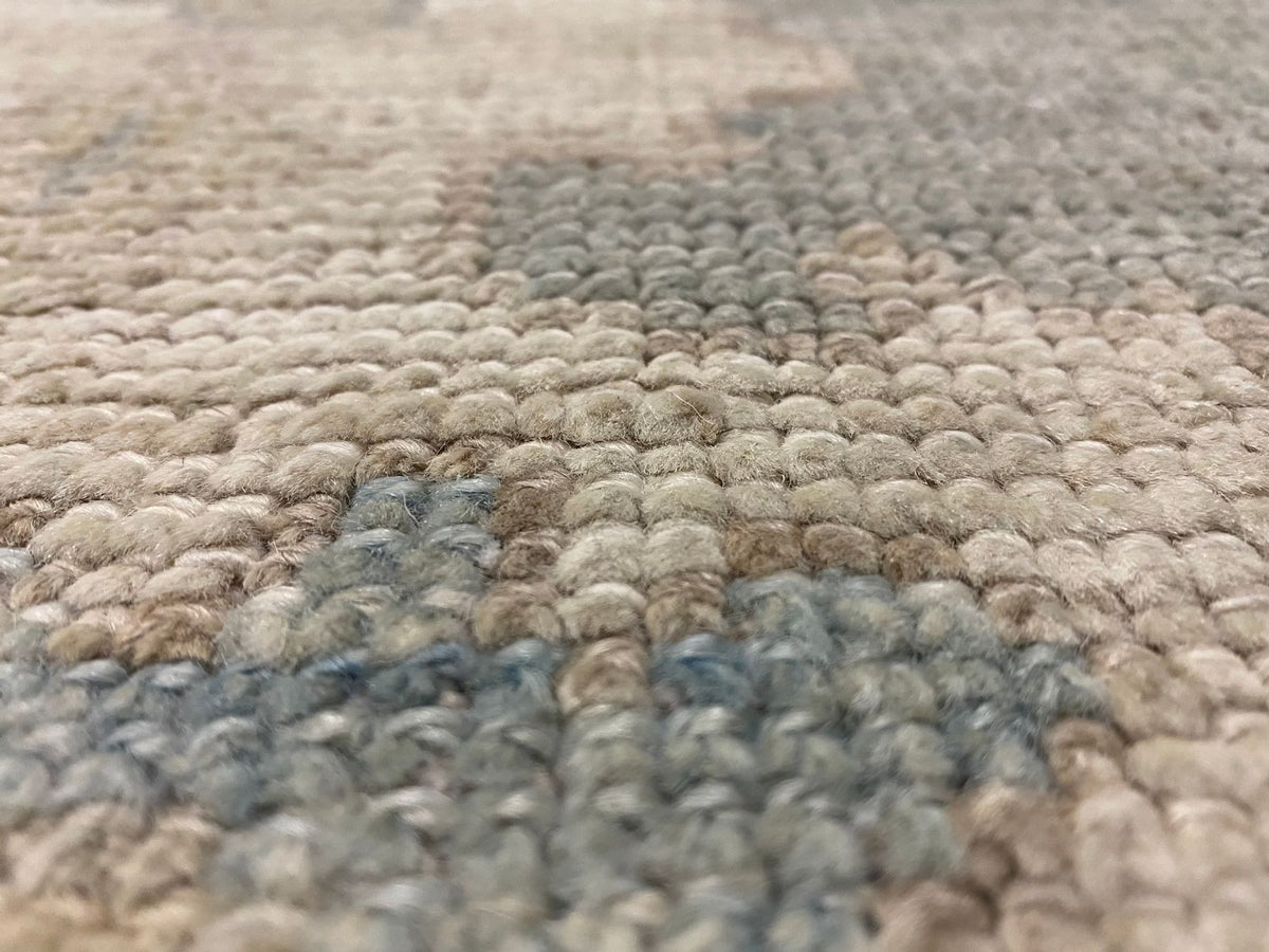 3x10 Blue and Ivory Turkish Oushak Runner