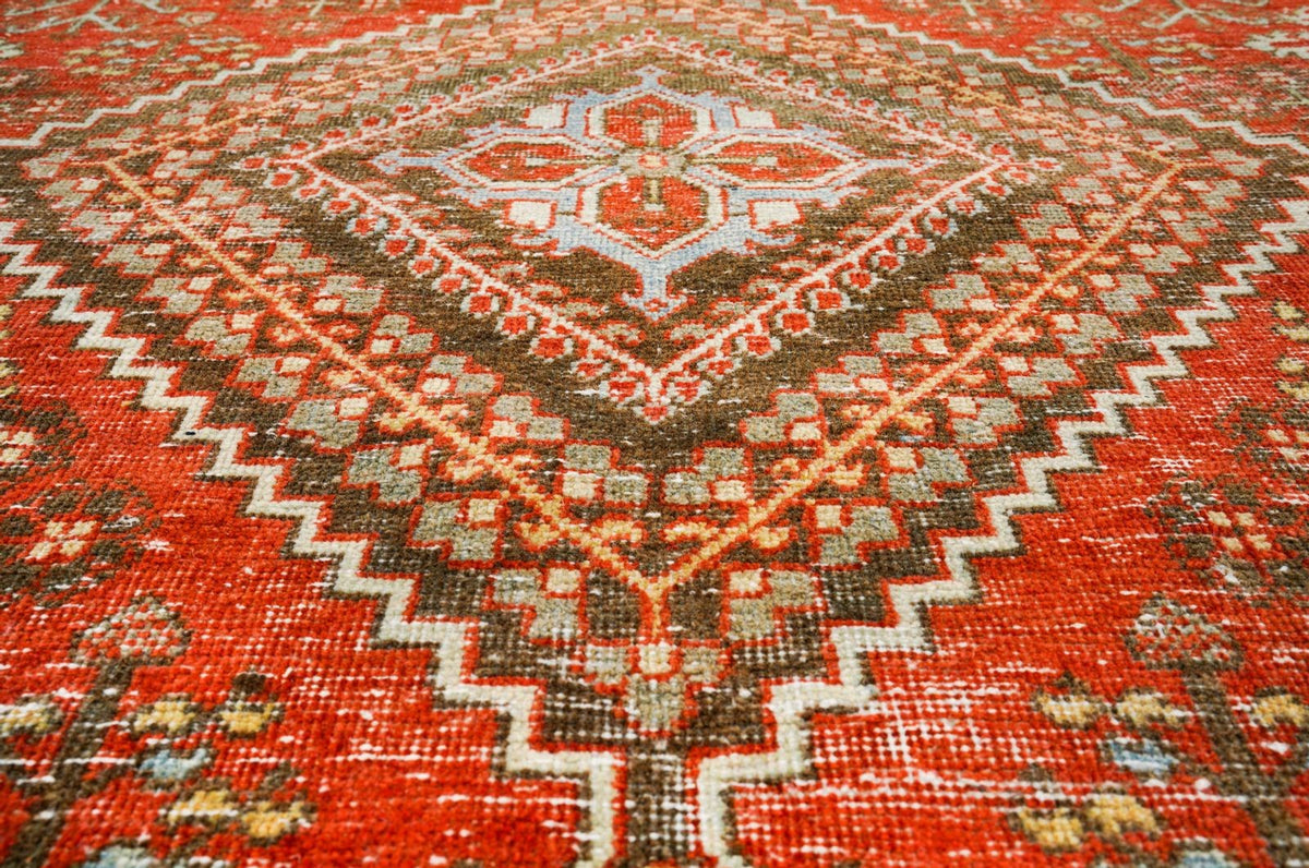 10x13 Rust and Blue Persian Rug