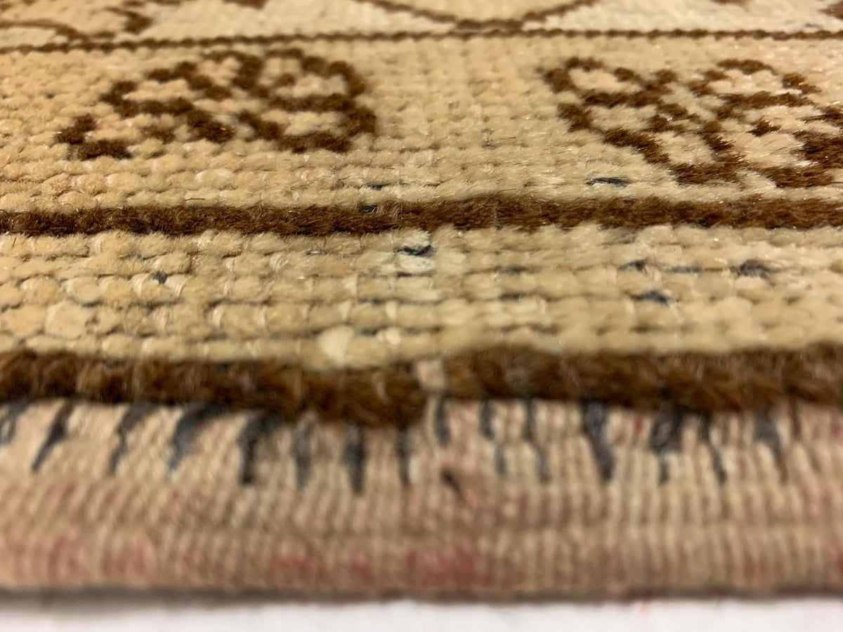 6x10 Ivory and Ivory Turkish Tribal Rug