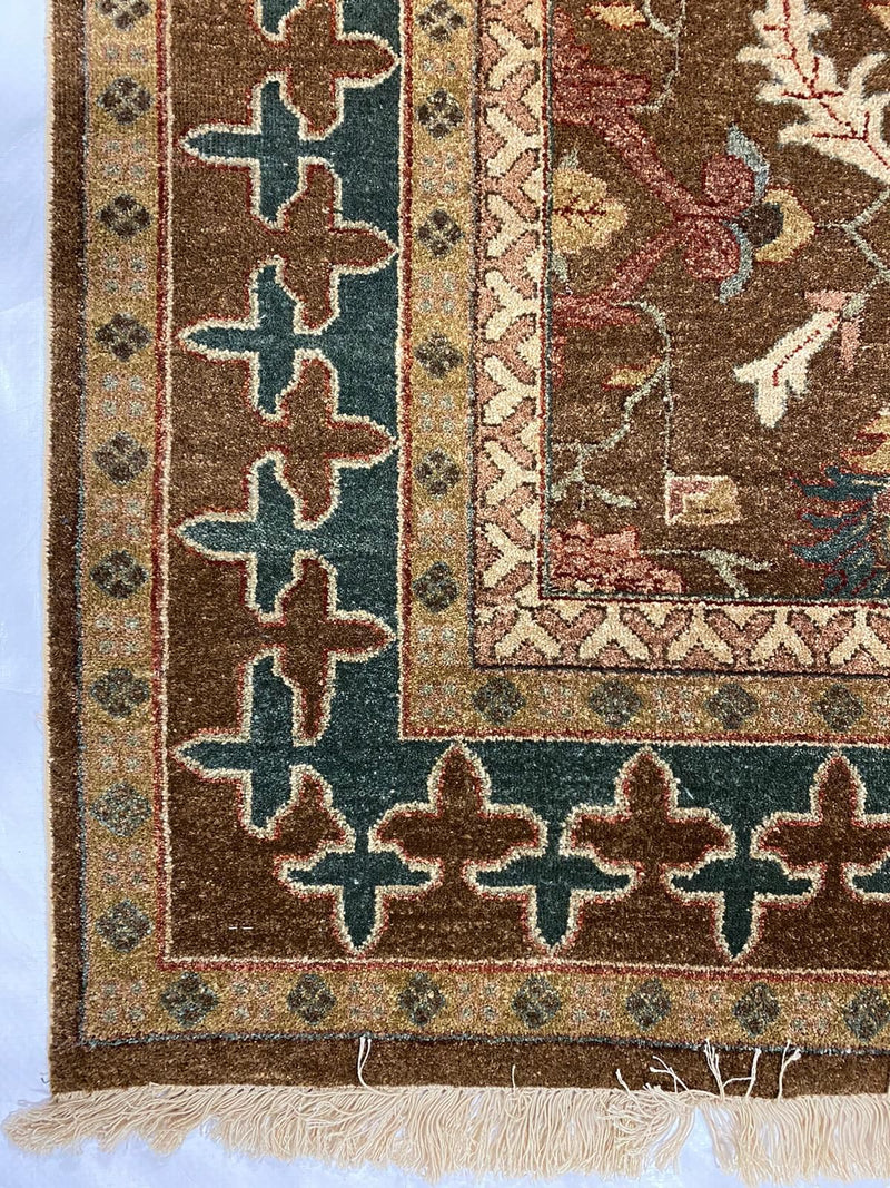 15x19 Brown and Beige Turkish Oushak Rug