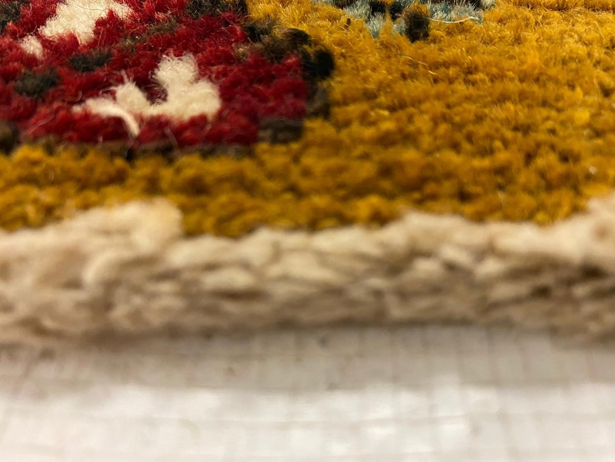 4x9 Gold and Ivory Turkish Tribal Rug