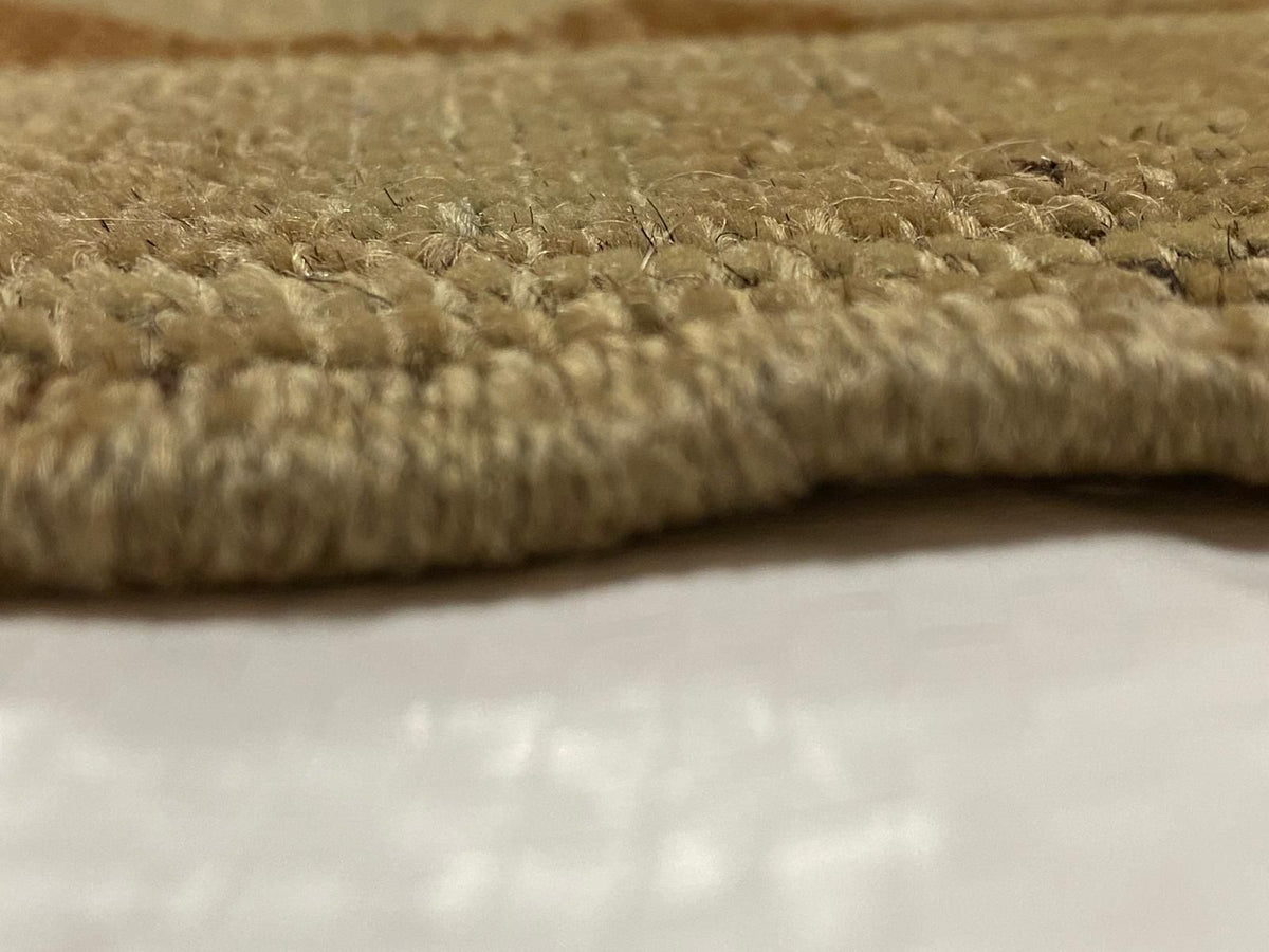 4x8 Ivory and Brown Turkish Tribal Rug