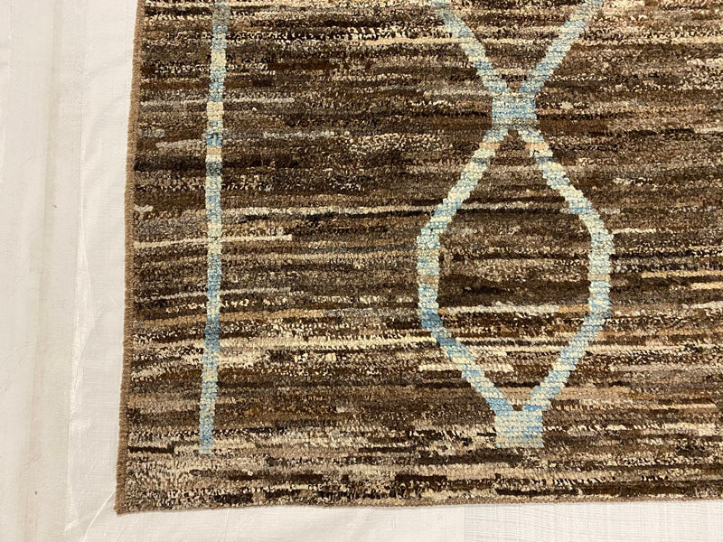 9x12 Blue and Brown Modern Contemporary Rug