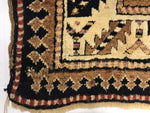Vintage Handmade 4x7 Black and Beige Anatolian Caucasian Tribal Distressed Area Rug