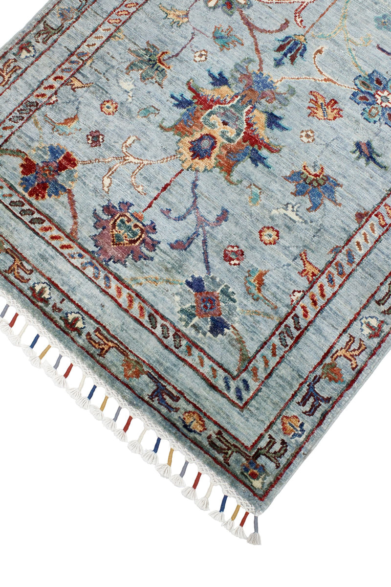 3x10 Blue and Multicolor Turkish Tribal Runner