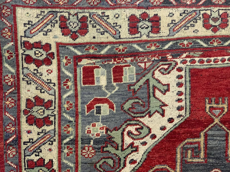 5x11 Red and Ivory Turkish Tribal Runner