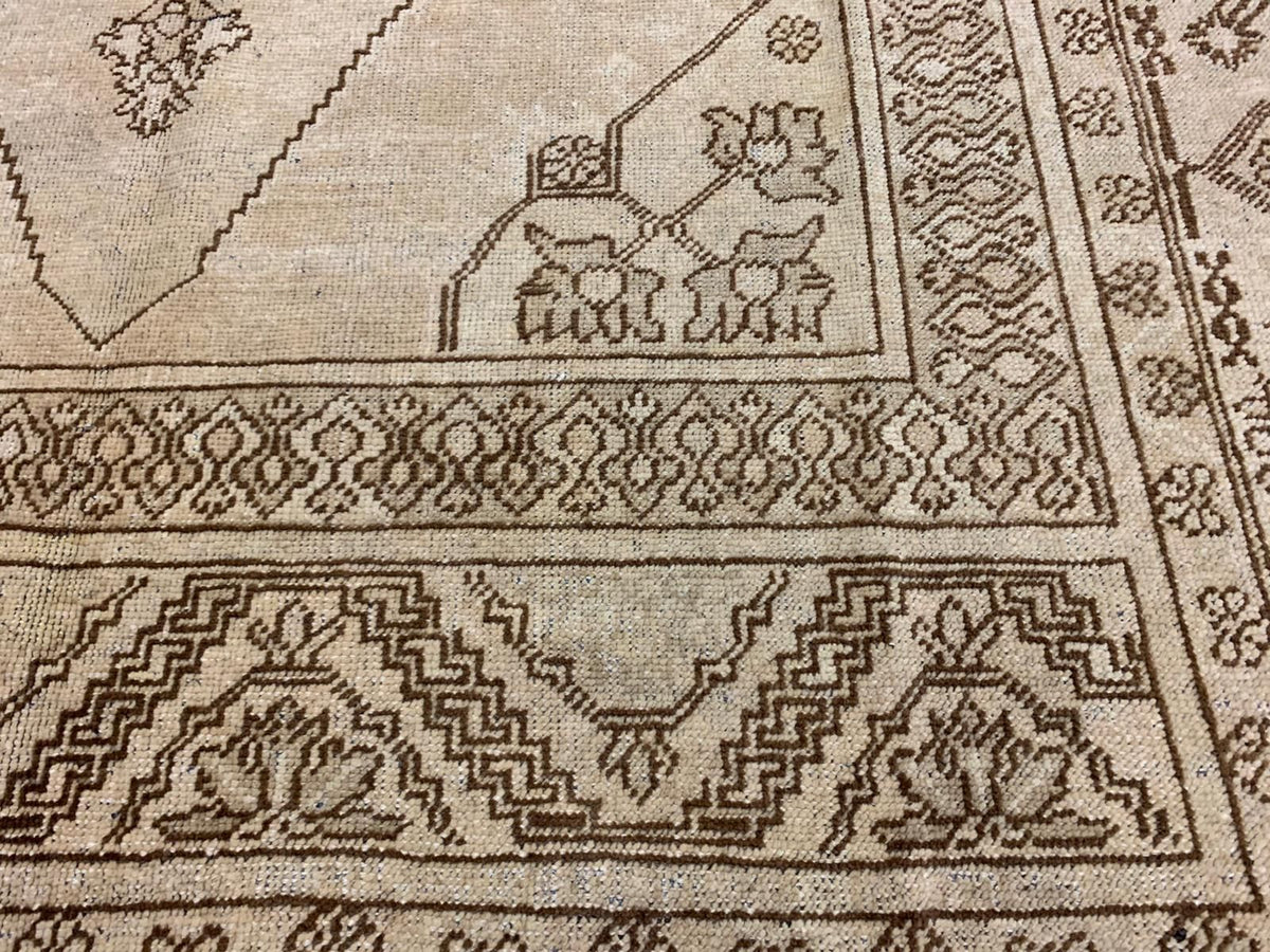 6x11 Ivory Turkish Tribal Rug