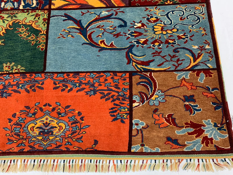 Vintage Handmade 7x10 Multicolor Anatolian Distressed Modern Area Rug