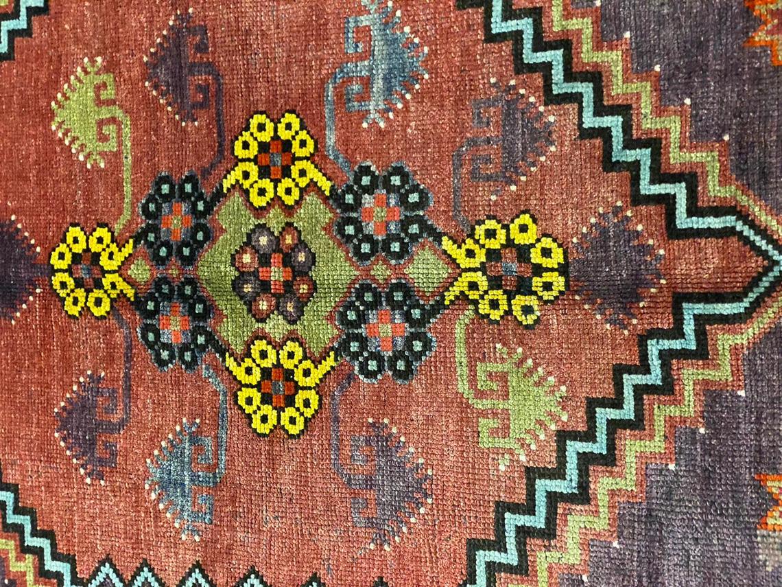 5x7 Red and Purple Turkish Tribal Rug