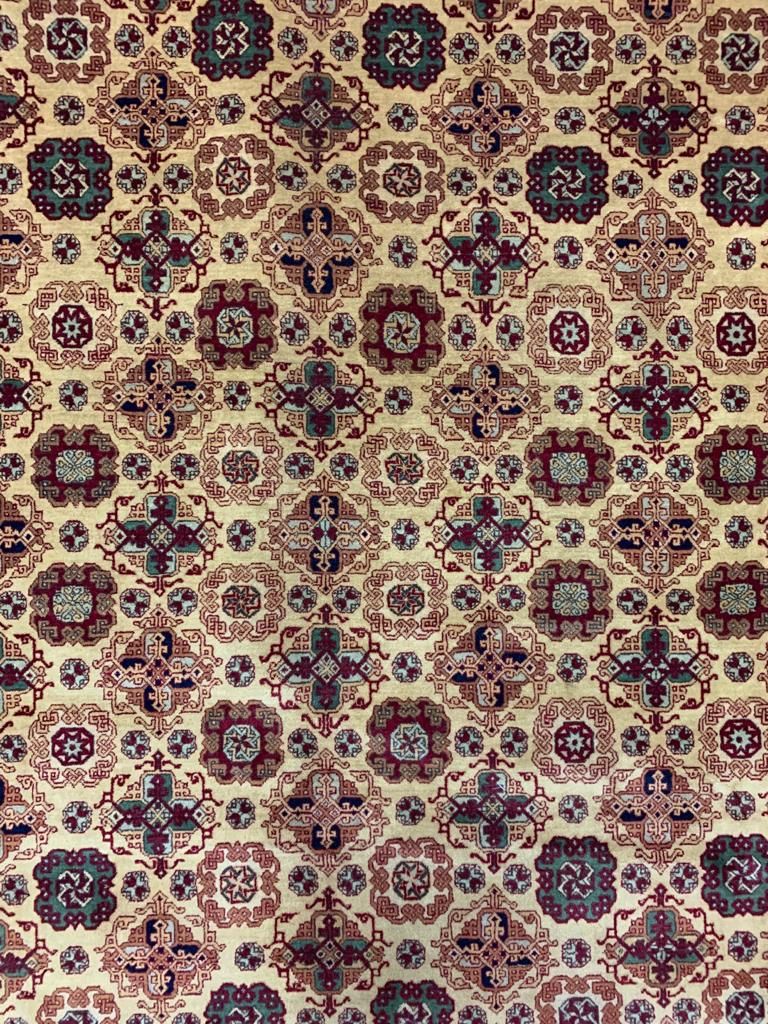 10x13 Gold and Red Turkish Silk Rug