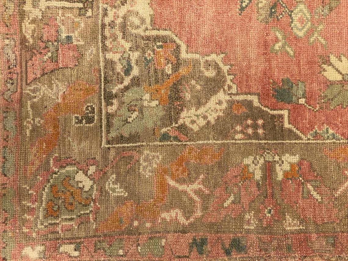 4x7 Brown and Red Turkish Tribal Rug