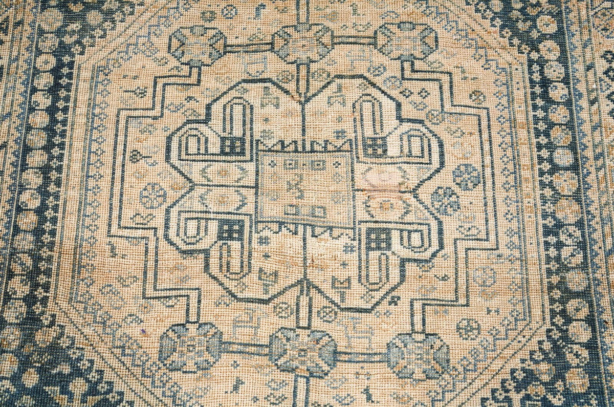4x5 Blue and Beige Persian Rug
