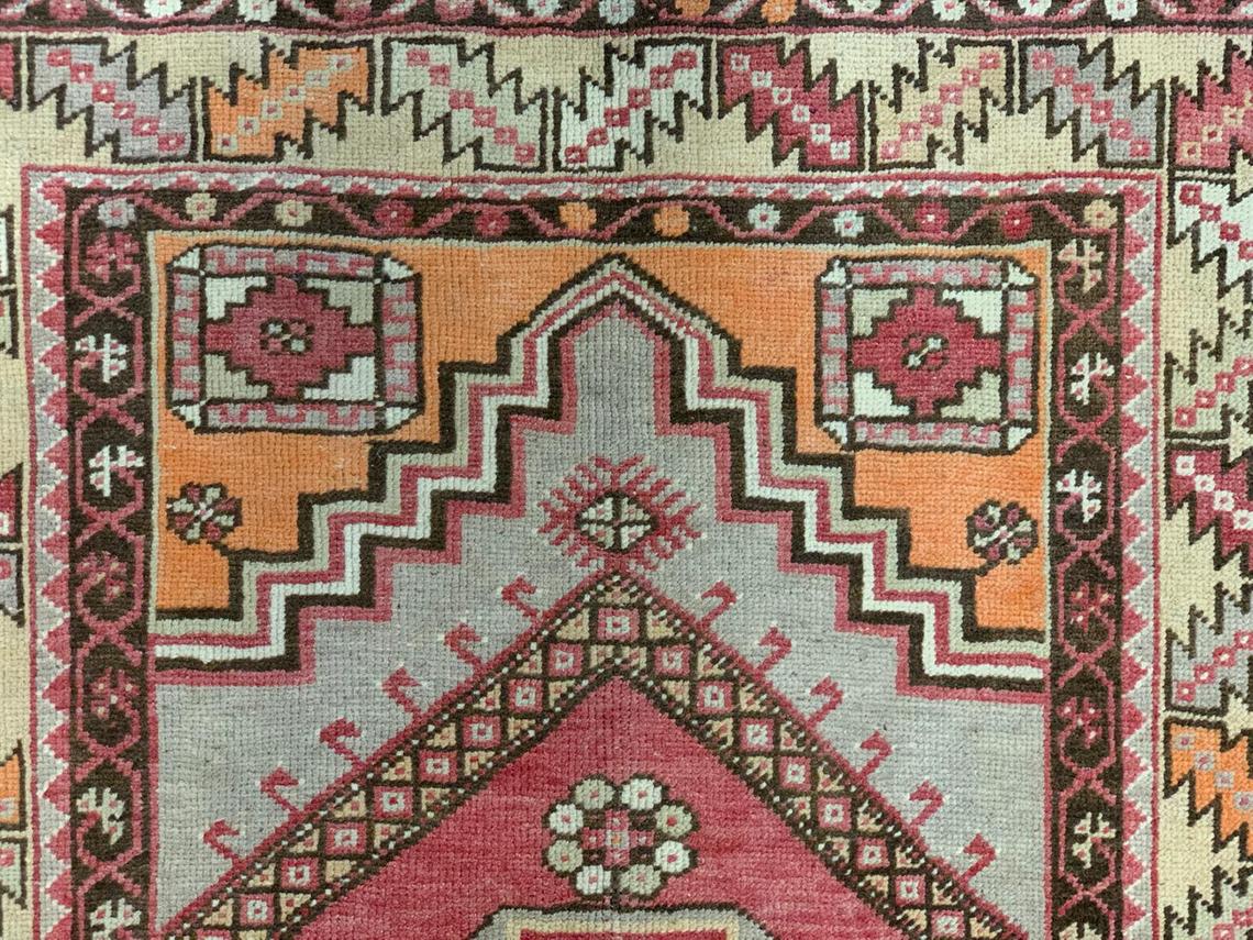 4x6 Red and Beige Turkish Tribal Rug