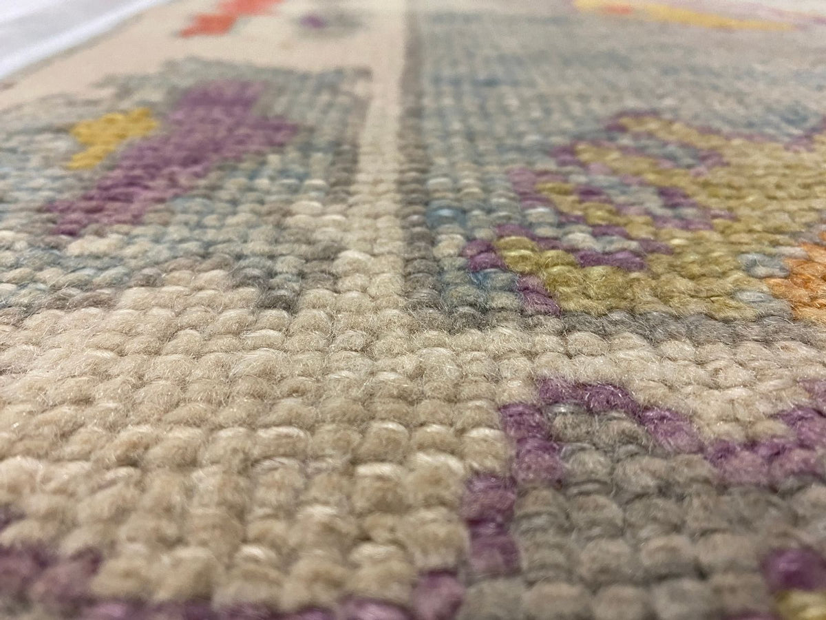 3x13 Blue and Ivory Turkish Oushak Runner