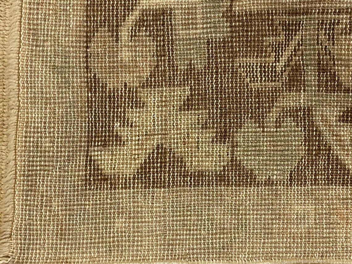 4x9 Ivory and Brown Turkish Tribal Runner