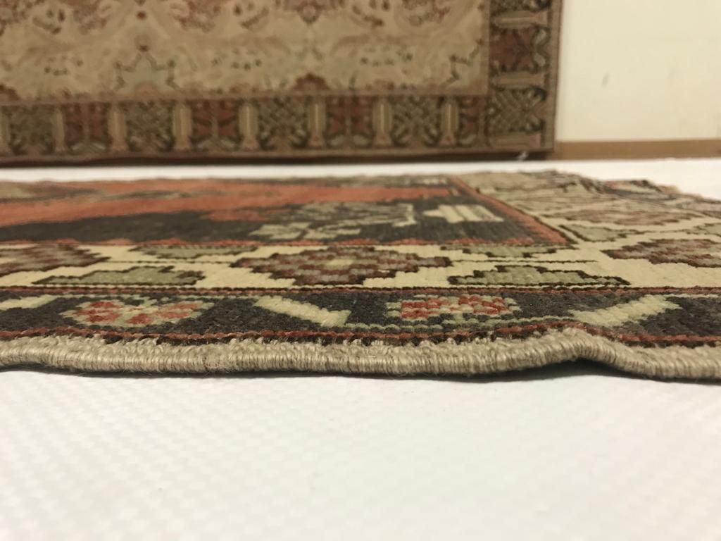 4x8 Red and Ivory Turkish Tribal Rug