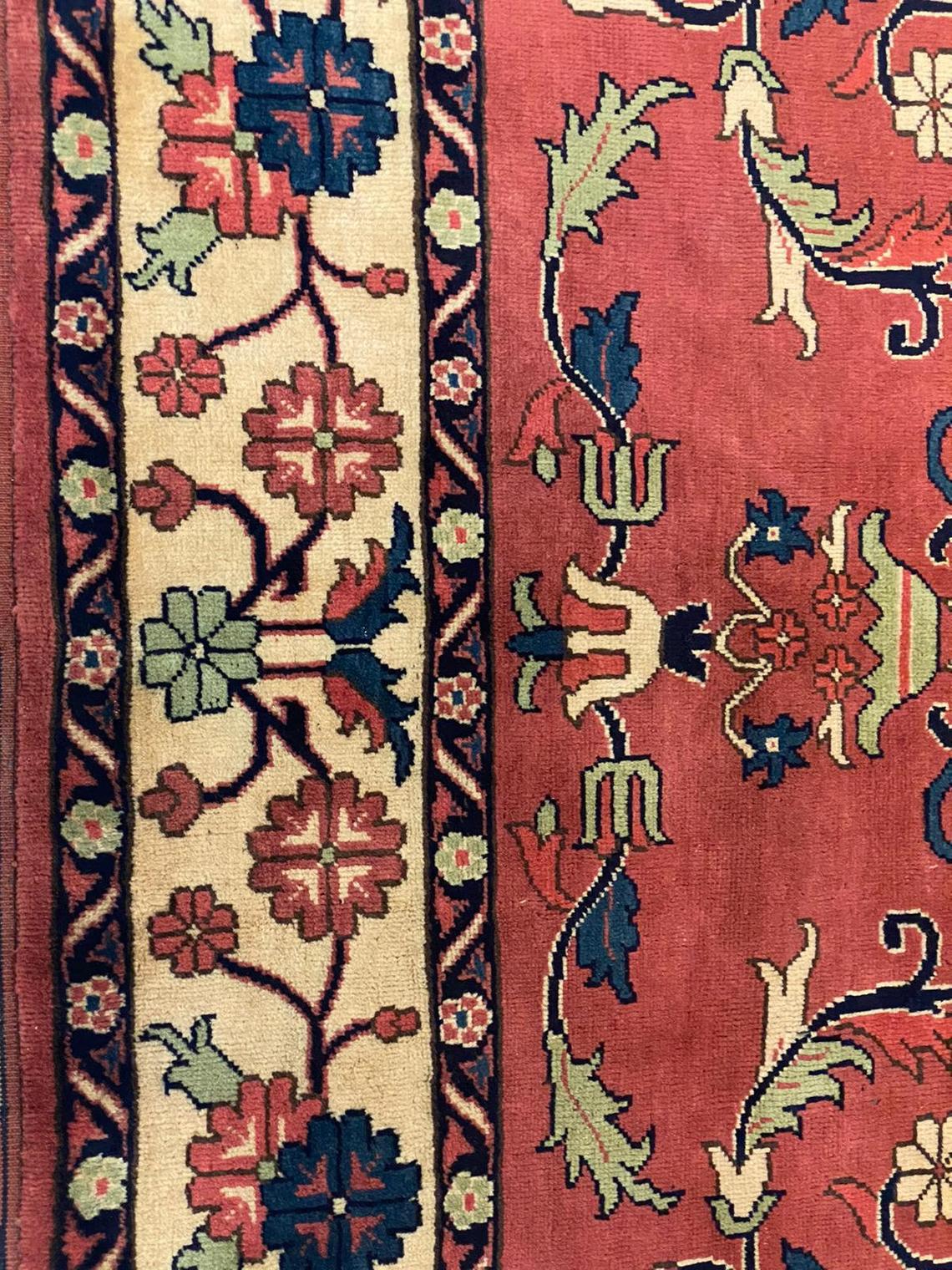 6x10 Red and Ivory Turkish Tribal Rug