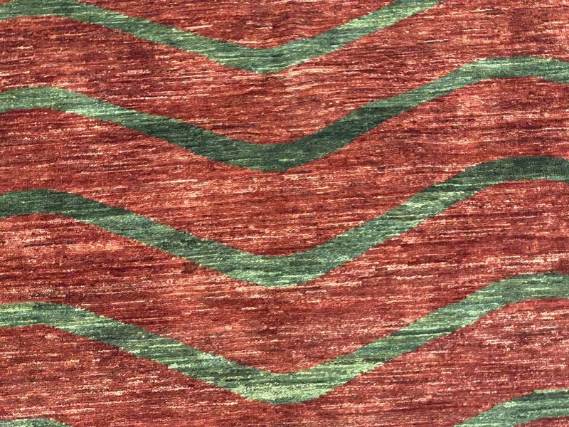 6x7 Red and Green Modern Contemporary Rug