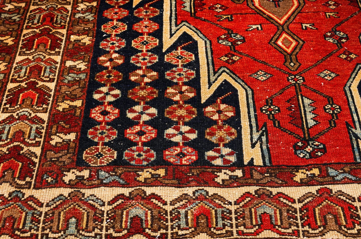 4x6 Brown and Rust Persian Tribal Rug