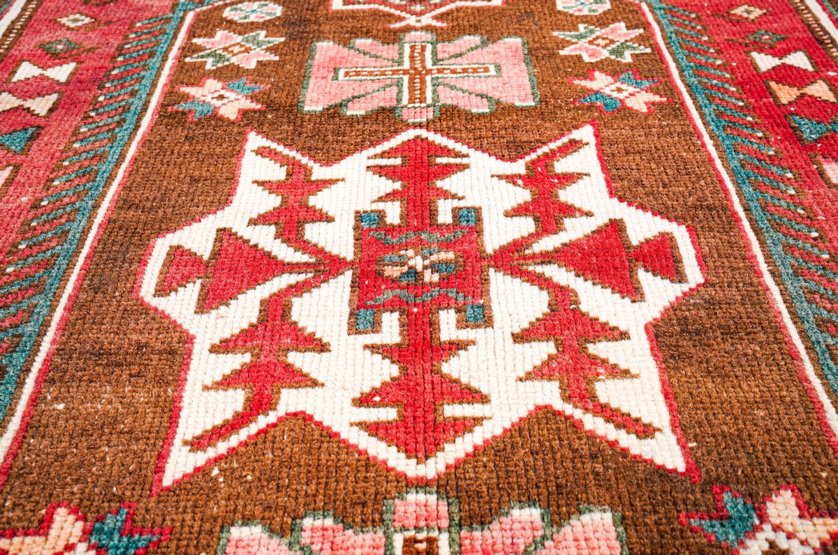 4x7 Red and Navy Persian Tribal Rug