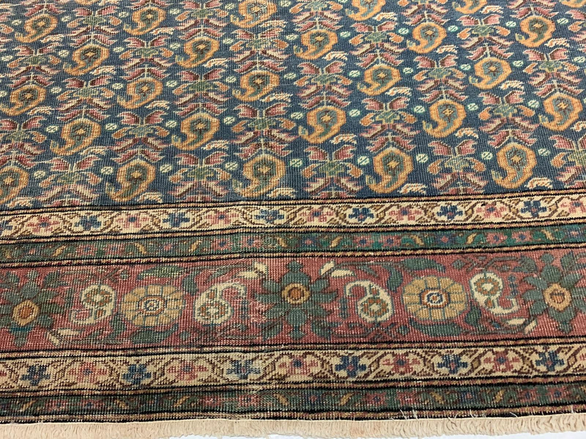 7x10 Navy and Red Turkish Traditional Rug