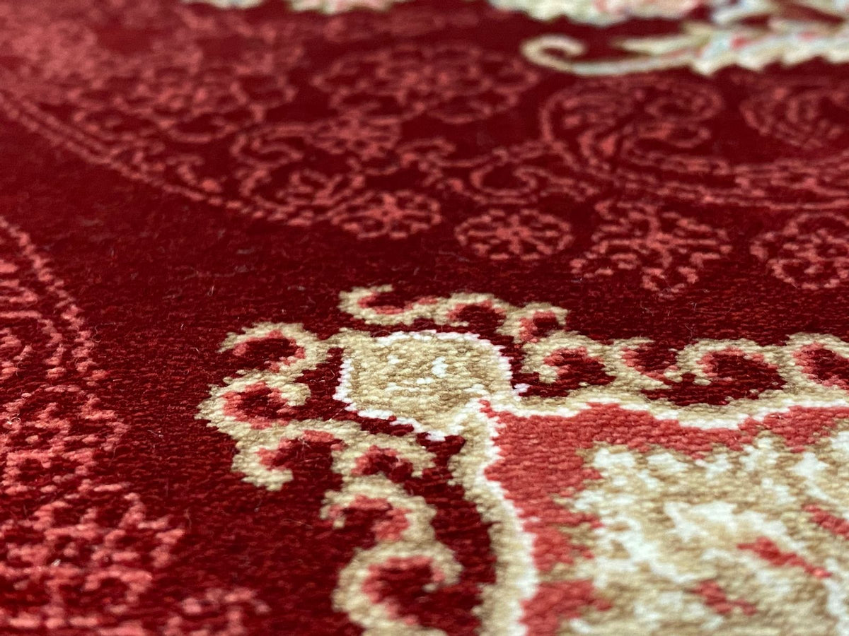 5x8 Red and Off-White Turkish Antep Rug