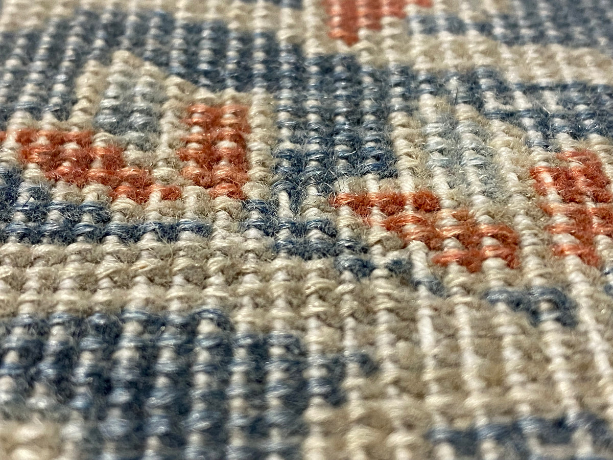 4x5 Blue and Red Persian Traditional Rug