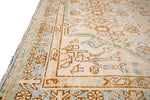 Vintage Handmade 4x7 Beige and Blue Persian Bahtiyari Distressed Area Rug