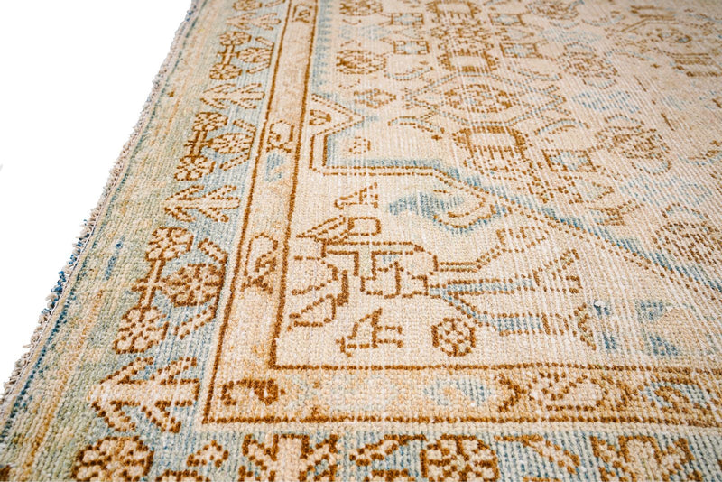 4x7 Beige and Blue Persian Rug