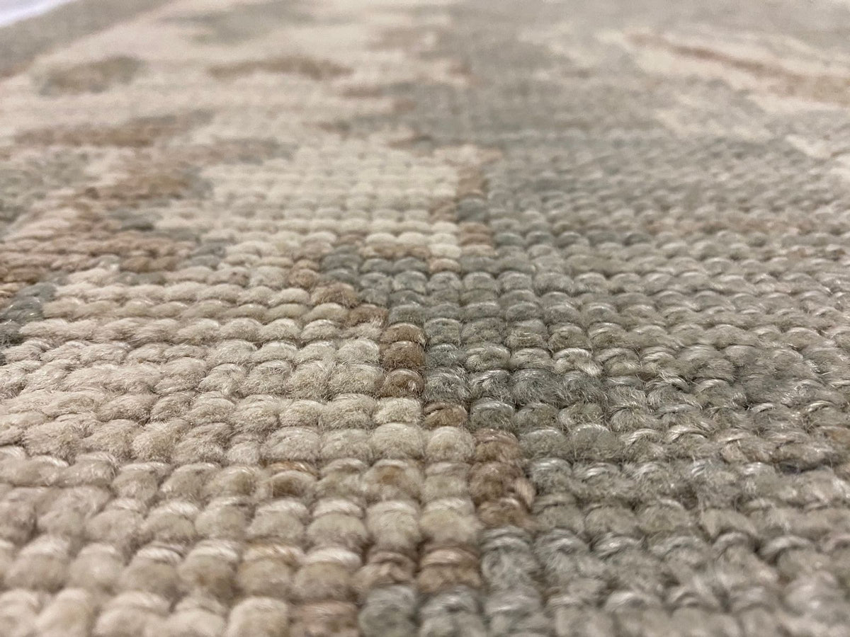 9x10 Gray and Ivory Turkish Oushak Rug