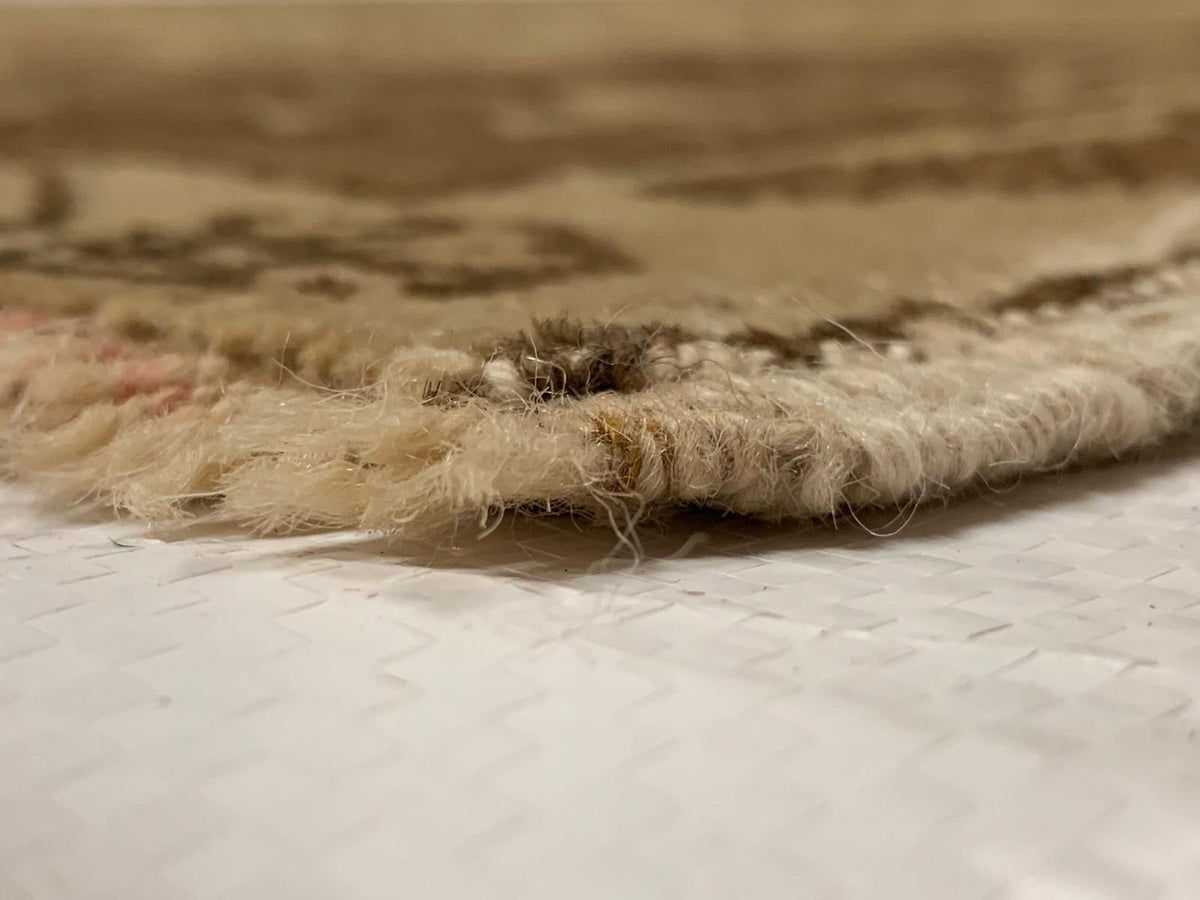 5x10 Ivory and Brown Turkish Tribal Runner