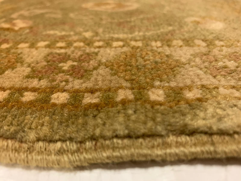 7x10 Gold and Green Turkish Oushak Rug