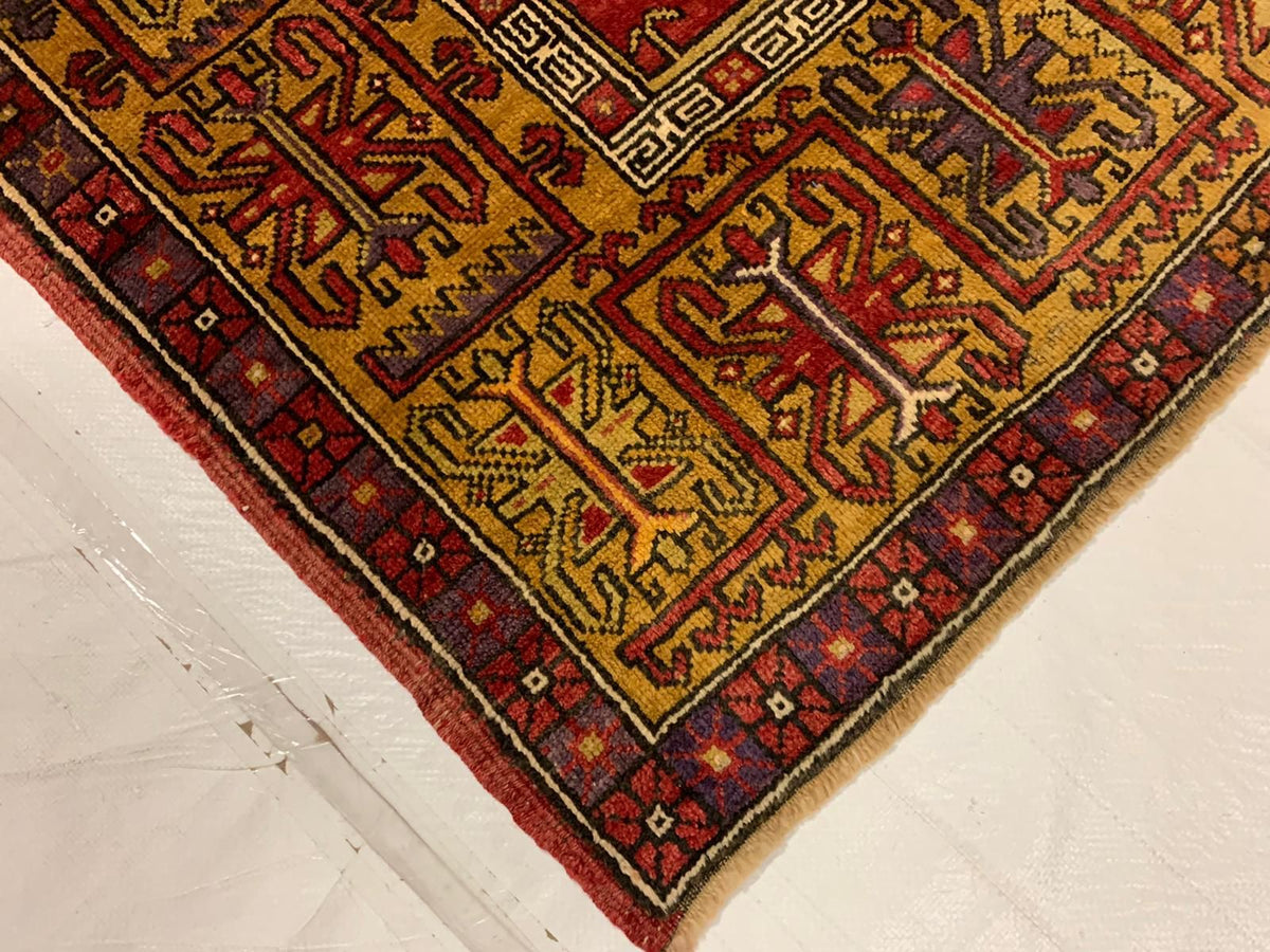 5x10 Red and Gold Turkish Tribal Runner