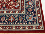 7x10 Red and Navy Turkish Silk Rug