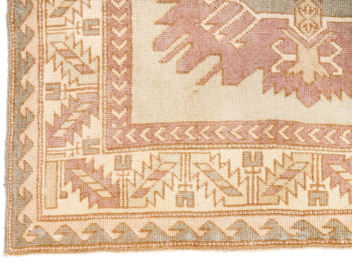 4x7 Beige and Brown Anatolian Tribal Rug