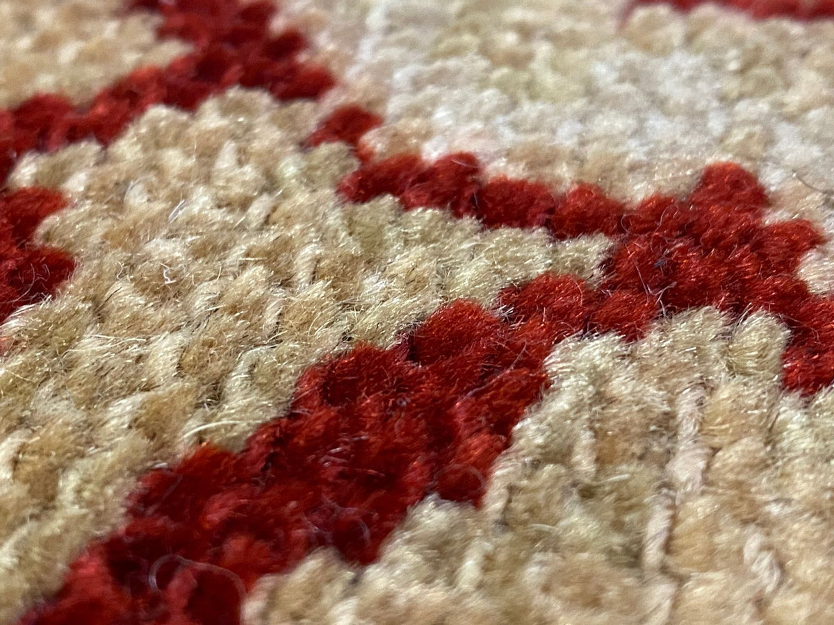 Vintage Handmade 9x12 Beige and Red Anatolian Turkish Oushak Distressed Area Rug