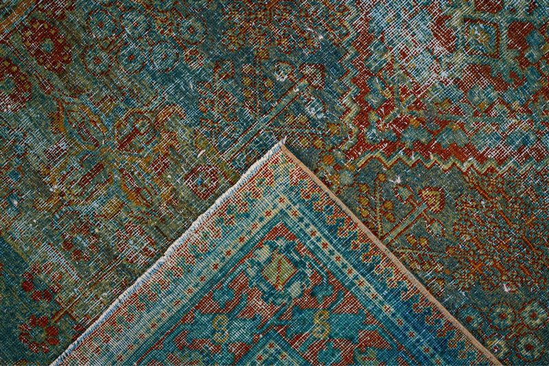 4x7 Blue and Red Persian Rug