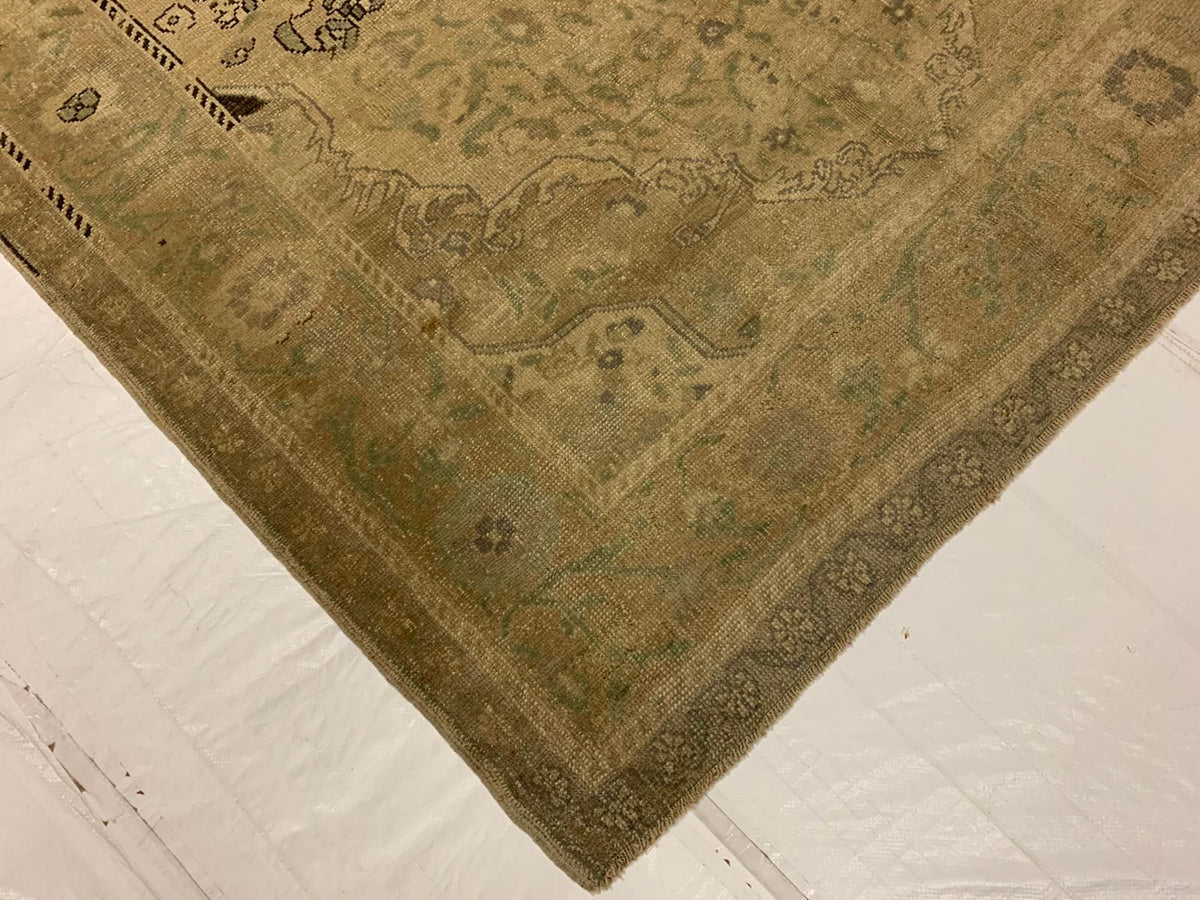 6x10 Ivory and Ivory Turkish Tribal Rug
