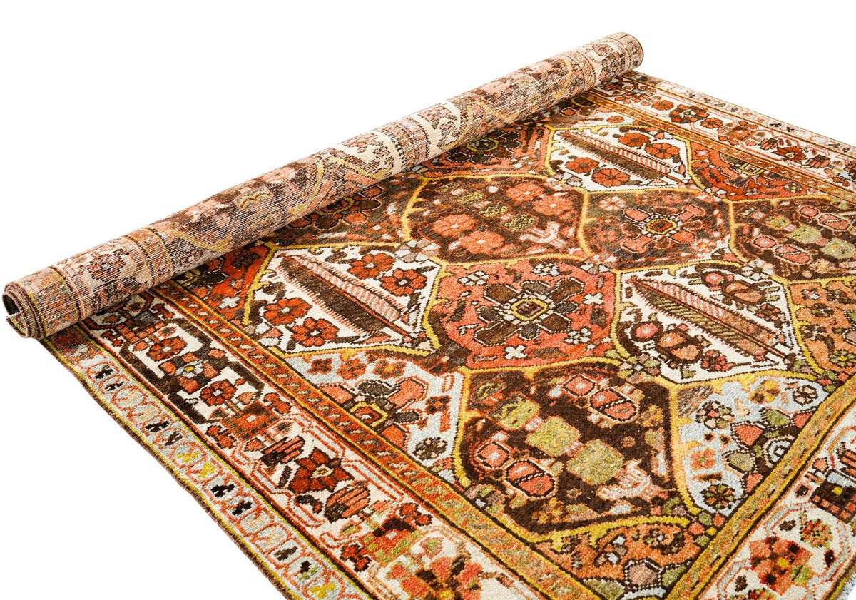5x6 Brown and Beige Persian Rug