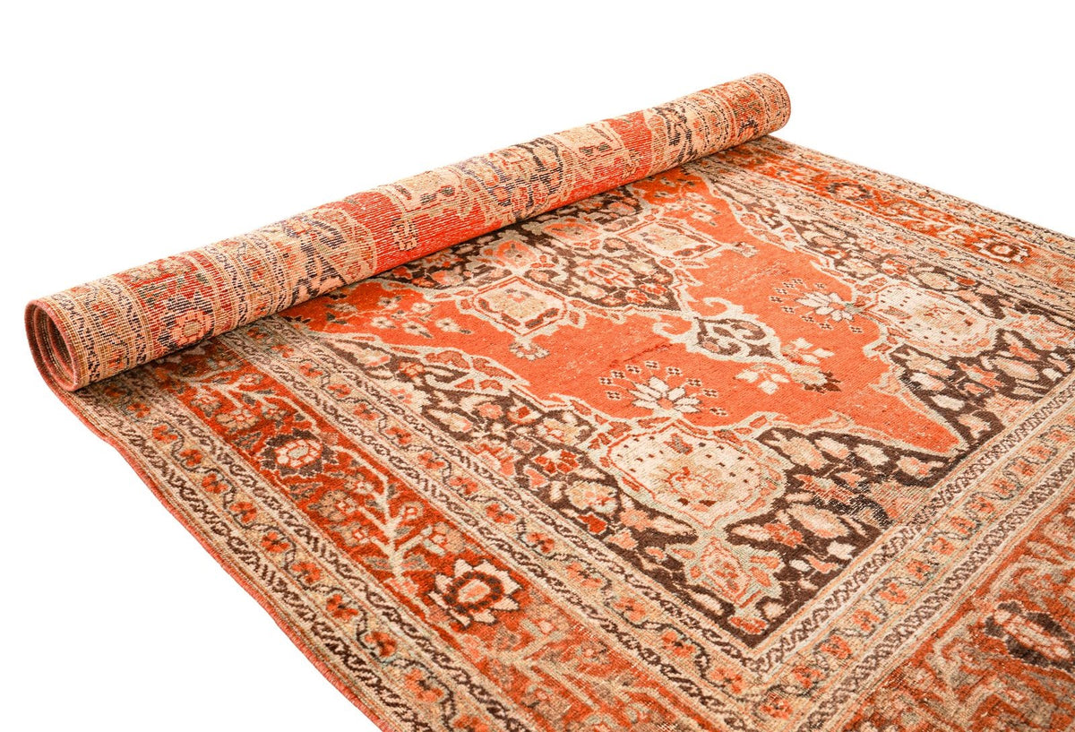 5x7 Orange and Brown Persian Rug