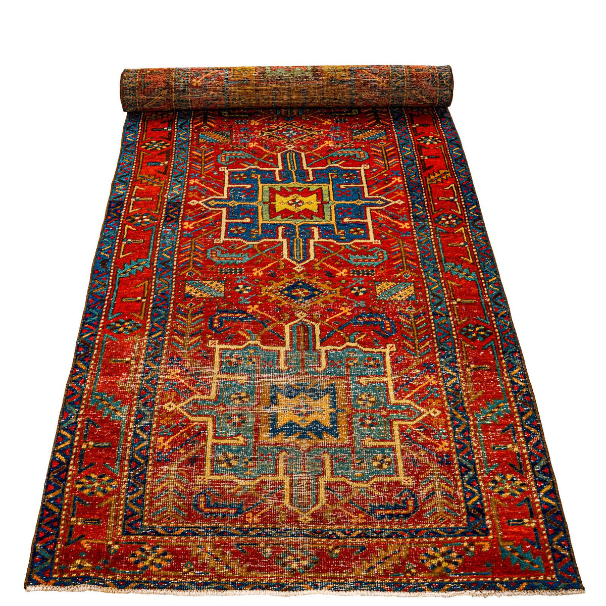 3x11 Red and Navy Persian Runner