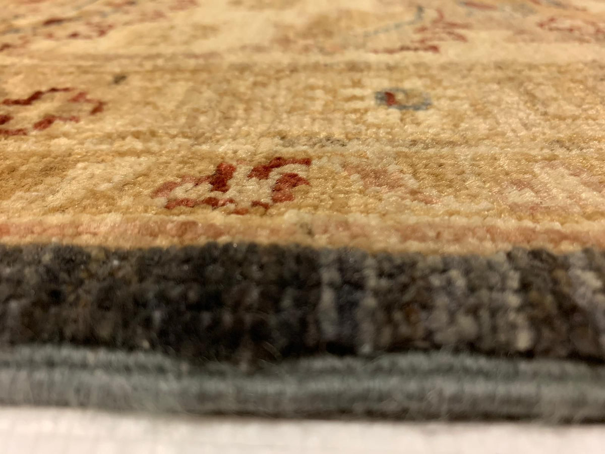 6x9 Gray and Ivory Turkish Oushak Rug