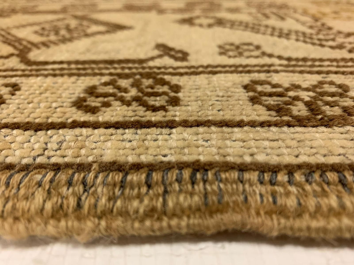 6x11 Ivory Turkish Tribal Rug